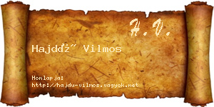Hajdú Vilmos névjegykártya